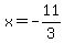x+=+-11%2F3