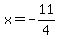 x+=+-11%2F4