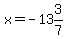 x+=+-13%263%2F7