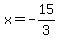 x+=+-15%2F3