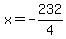x+=+-232%2F4