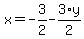 x+=+-3%2F2+-+3%2Ay%2F2