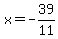 x+=+-39%2F11