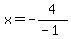 x+=+-4%2F%28-1%29