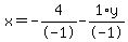 x+=+-4%2F-1+-+1%2Ay%2F-1
