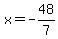 x+=+-48%2F7