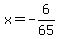 x+=+-6%2F65