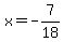 x+=+-7%2F18