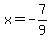x+=+-7%2F9