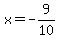 x+=+-9%2F10