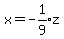 x+=+-expr%281%2F9%29z