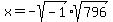 x+=+-sqrt%28-1%29%2Asqrt%28796%29