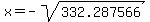 x+=+-sqrt%28332.287566%29
