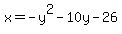 x+=+-y%5E2-10y-26