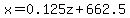 x+=+0.125z%2B662.5+