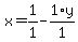 x+=+1%2F1+-+1%2Ay%2F1