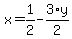 x+=+1%2F2+-+3%2Ay%2F2