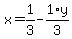 x+=+1%2F3+-+1%2Ay%2F3