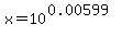 x+=+10%5E%280.00599%29