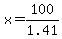 x+=+100%2F1.41