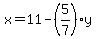 x+=+11+-+%285%2F7%29y