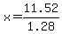 x+=+11.52%2F1.28+