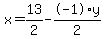 x+=+13%2F2+-+-1%2Ay%2F2