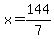 x+=+144%2F7