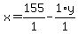 x+=+155%2F1+-+1%2Ay%2F1