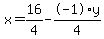 x+=+16%2F4+-+-1%2Ay%2F4