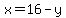 x+=+16+-+y