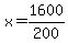 x+=+1600%2F200+