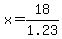 x+=+18%2F1.23