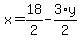 x+=+18%2F2+-+3%2Ay%2F2