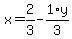 x+=+2%2F3+-+1%2Ay%2F3