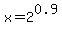x+=+2%5E0.9