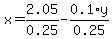 x+=+2.05%2F0.25+-+0.1%2Ay%2F0.25