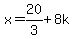 x+=+20%2F3%2B8k