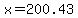 x+=+200.43
