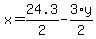 x+=+24.3%2F2+-+3%2Ay%2F2