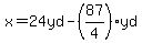 x+=+24yd+-+%2887%2F4%29yd%29