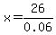 x+=+26%2F0.06