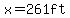 x+=+261ft