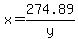 x+=+274.89%2Fy