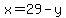 x+=+29+-+y