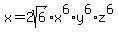 x+=+2sqrt%286%29%2Ax%5E6+%2Ay%5E6+%2Az%5E6