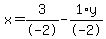x+=+3%2F-2+-+1%2Ay%2F-2
