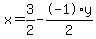 x+=+3%2F2+-+-1%2Ay%2F2
