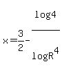 x+=+3%2F2+-+log%284%29%2Flog%28R%5E4%29