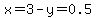 x+=+3+-+y+=+0.5